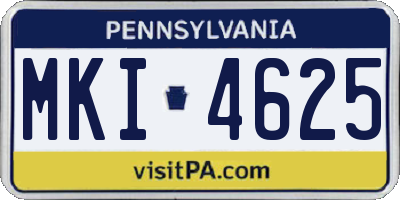 PA license plate MKI4625