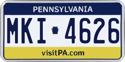 PA license plate MKI4626