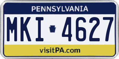 PA license plate MKI4627