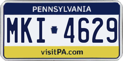 PA license plate MKI4629