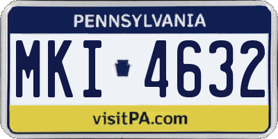 PA license plate MKI4632