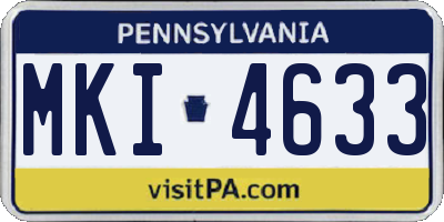 PA license plate MKI4633