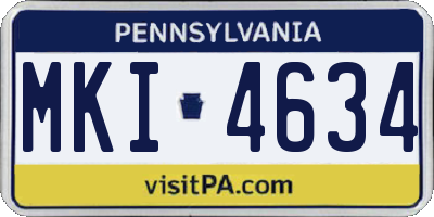 PA license plate MKI4634