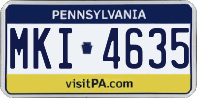 PA license plate MKI4635