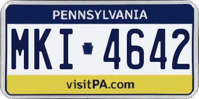 PA license plate MKI4642