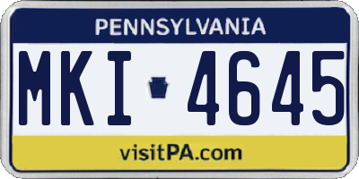PA license plate MKI4645