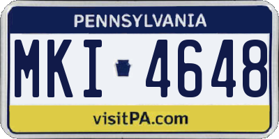 PA license plate MKI4648
