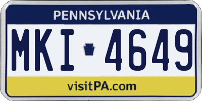PA license plate MKI4649