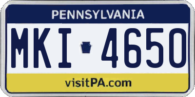 PA license plate MKI4650