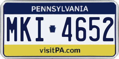 PA license plate MKI4652