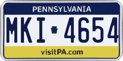 PA license plate MKI4654