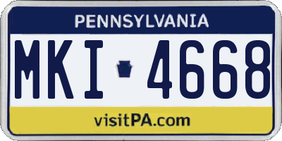 PA license plate MKI4668
