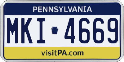 PA license plate MKI4669