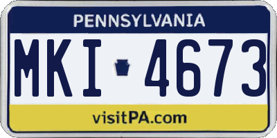 PA license plate MKI4673