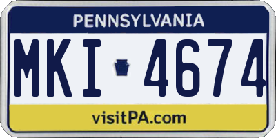 PA license plate MKI4674