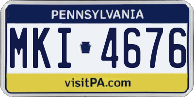 PA license plate MKI4676