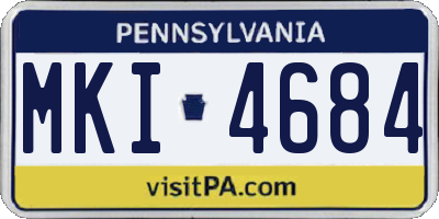 PA license plate MKI4684