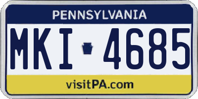 PA license plate MKI4685