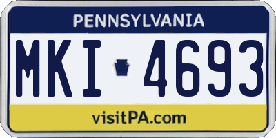 PA license plate MKI4693
