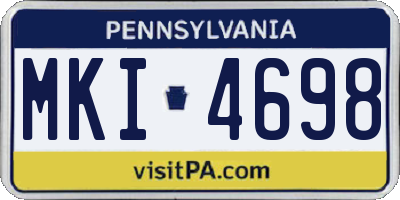 PA license plate MKI4698