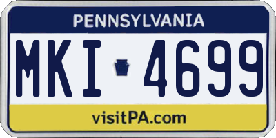 PA license plate MKI4699