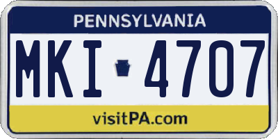 PA license plate MKI4707