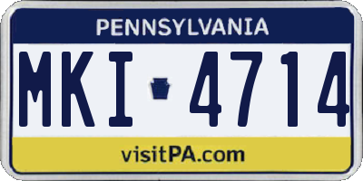 PA license plate MKI4714