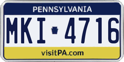 PA license plate MKI4716