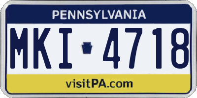 PA license plate MKI4718