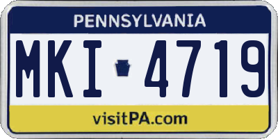 PA license plate MKI4719
