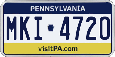 PA license plate MKI4720