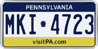 PA license plate MKI4723