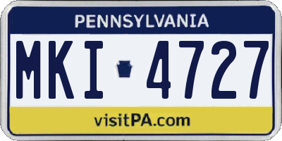 PA license plate MKI4727