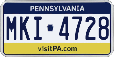 PA license plate MKI4728