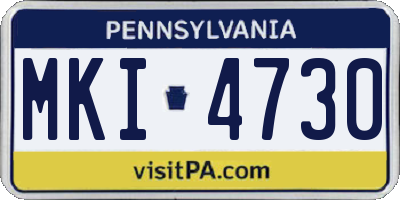 PA license plate MKI4730