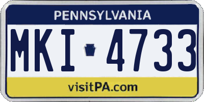 PA license plate MKI4733