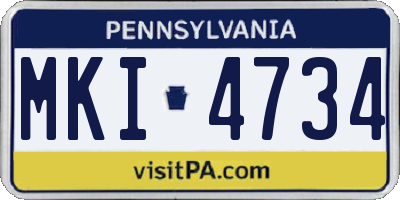 PA license plate MKI4734