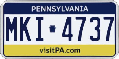 PA license plate MKI4737