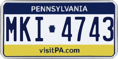 PA license plate MKI4743