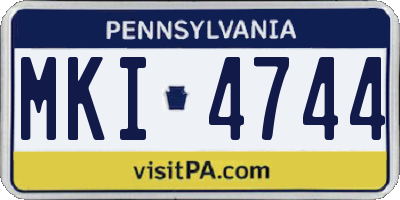 PA license plate MKI4744
