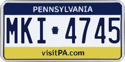 PA license plate MKI4745
