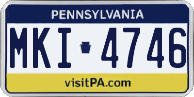 PA license plate MKI4746