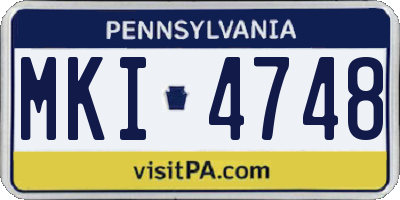 PA license plate MKI4748