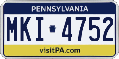PA license plate MKI4752