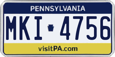 PA license plate MKI4756
