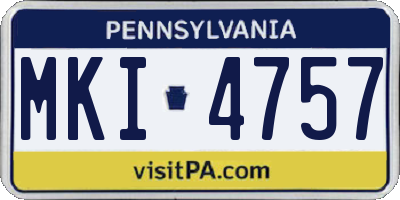 PA license plate MKI4757
