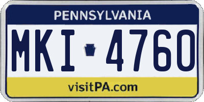 PA license plate MKI4760