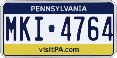 PA license plate MKI4764