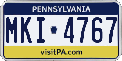 PA license plate MKI4767