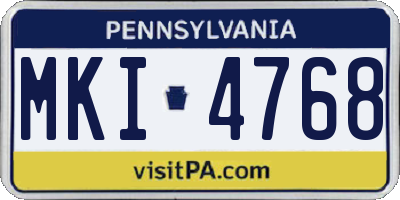 PA license plate MKI4768